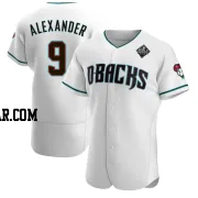 Blaze Alexander Men's Arizona Diamondbacks White Authentic Teal Alternate 2023 World Series Jersey