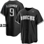 Blaze Alexander Men's Arizona Diamondbacks White Replica Black 2023 World Series Jersey