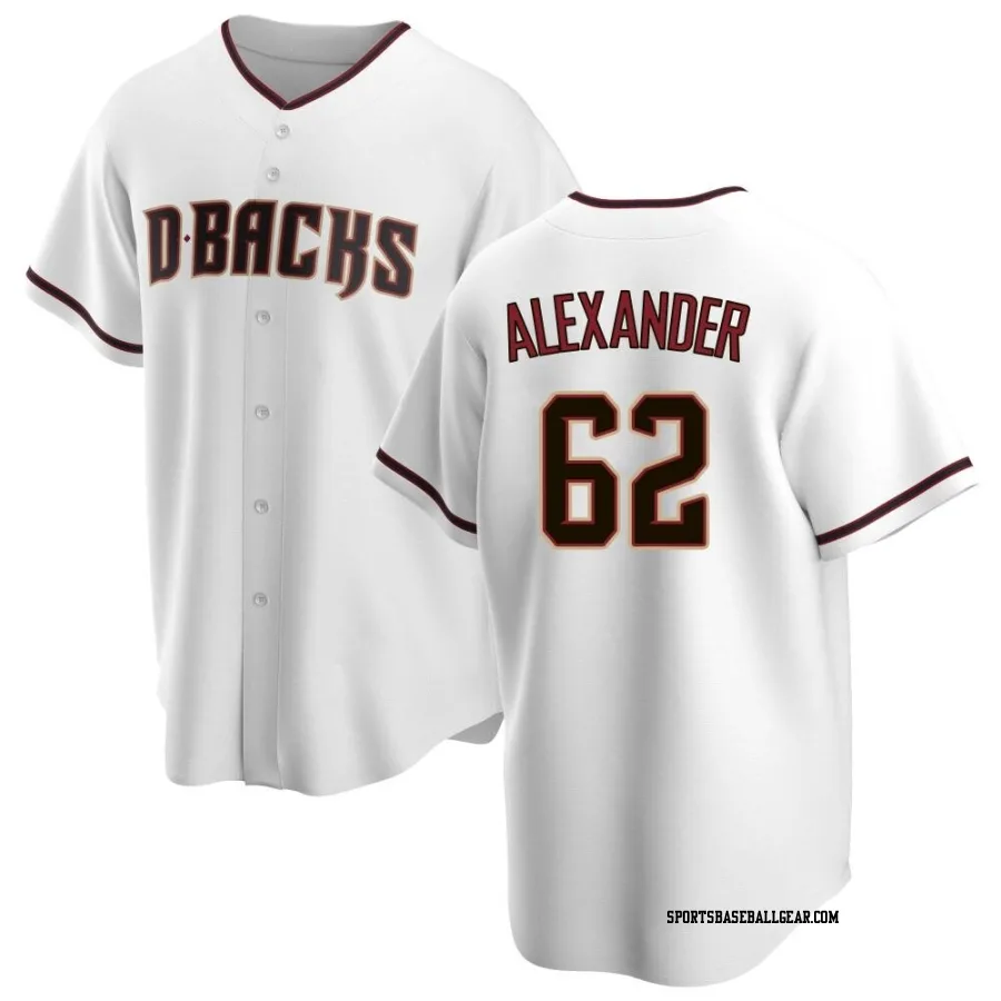 Blaze Alexander Men's Arizona Diamondbacks White Replica Home Jersey