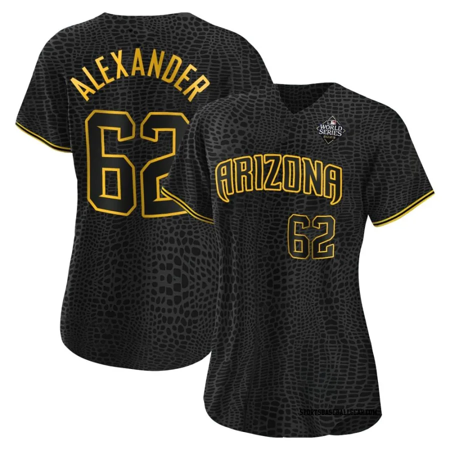 Blaze Alexander Women's Arizona Diamondbacks Black Authentic Snake Skin City 2023 World Series Jersey