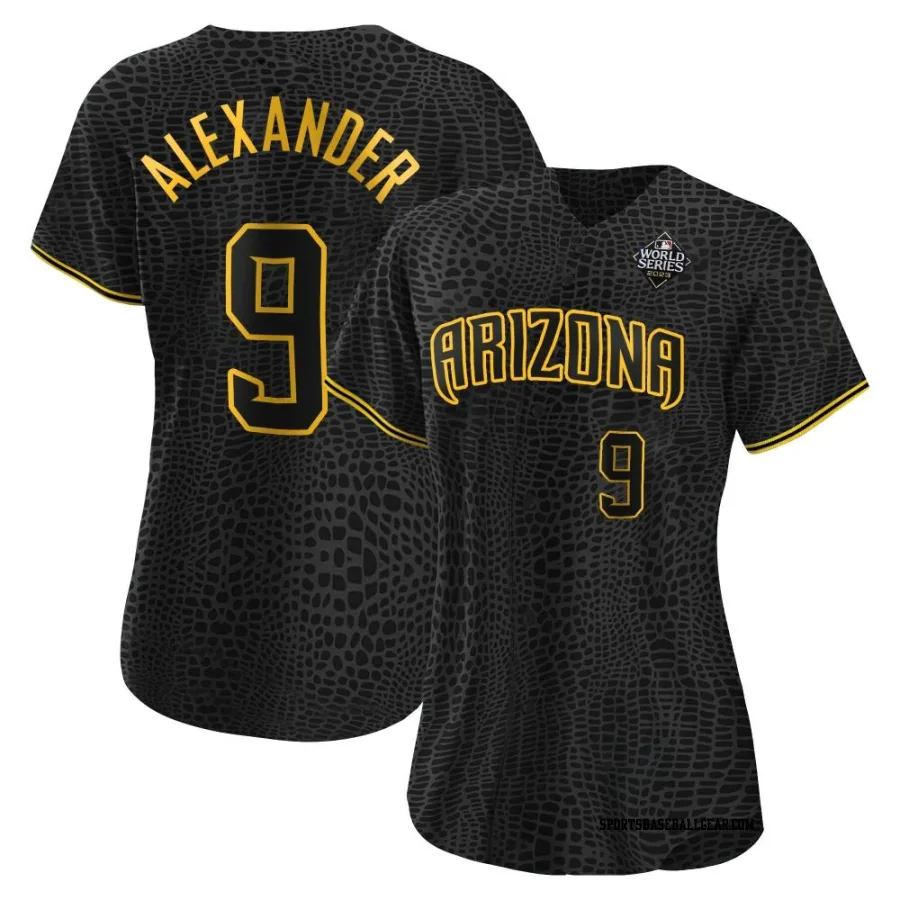 Blaze Alexander Women's Arizona Diamondbacks Black Authentic Snake Skin City 2023 World Series Jersey