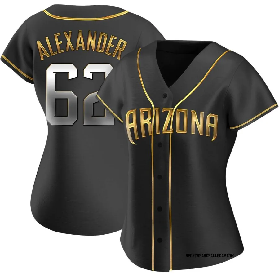 Blaze Alexander Women's Arizona Diamondbacks Black Golden Replica Alternate Jersey