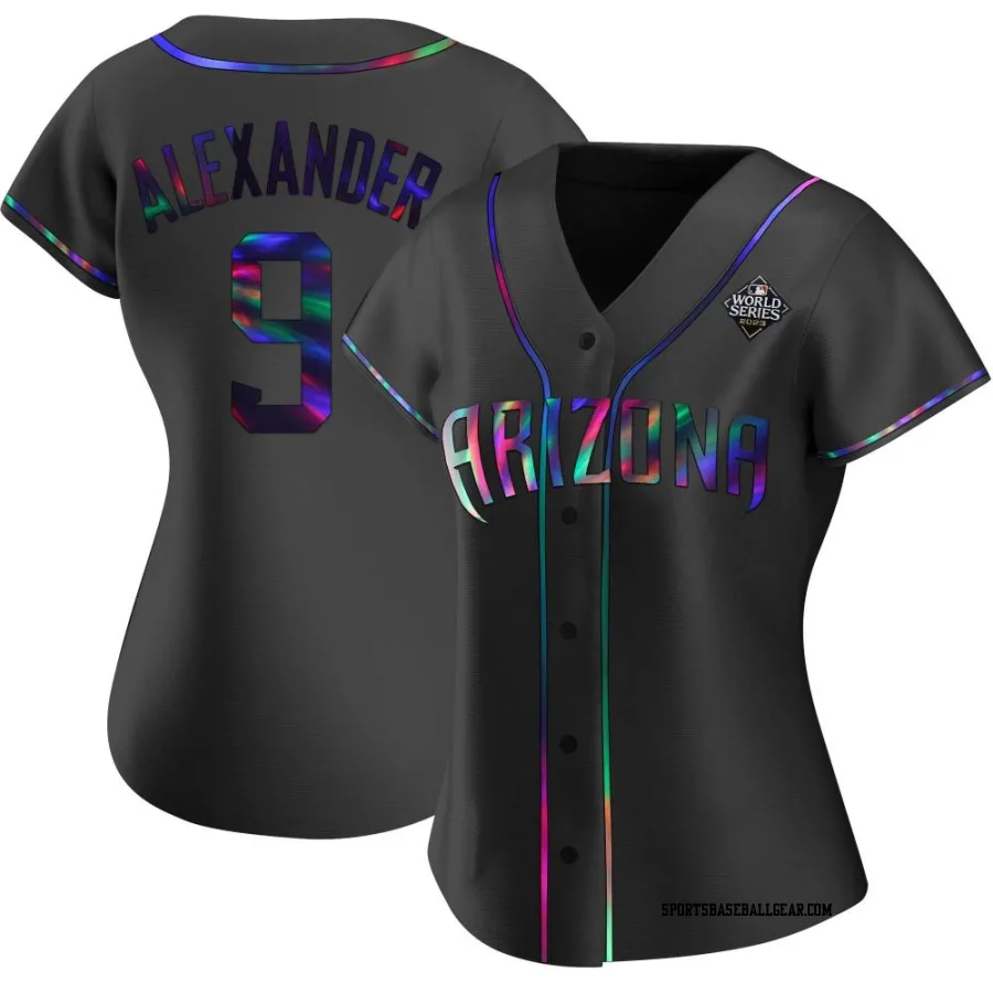 Blaze Alexander Women's Arizona Diamondbacks Black Holographic Authentic Alternate 2023 World Series Jersey