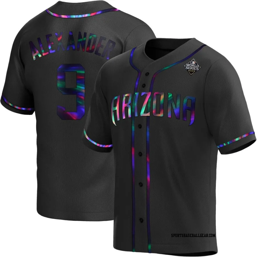 Blaze Alexander Youth Arizona Diamondbacks Black Holographic Replica Alternate 2023 World Series Jersey