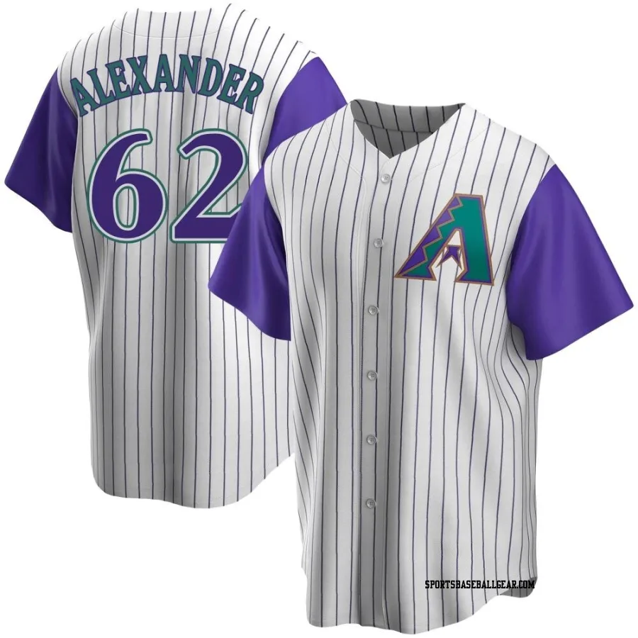 Blaze Alexander Youth Arizona Diamondbacks Cream/Purple Replica Alternate Cooperstown Collection Jersey