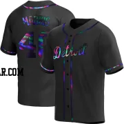 Bligh Madris Men's Detroit Tigers Black Holographic Replica Alternate Jersey