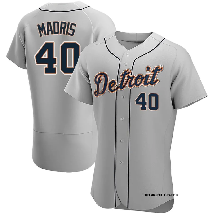 Bligh Madris Men's Detroit Tigers Gray Authentic Road Jersey