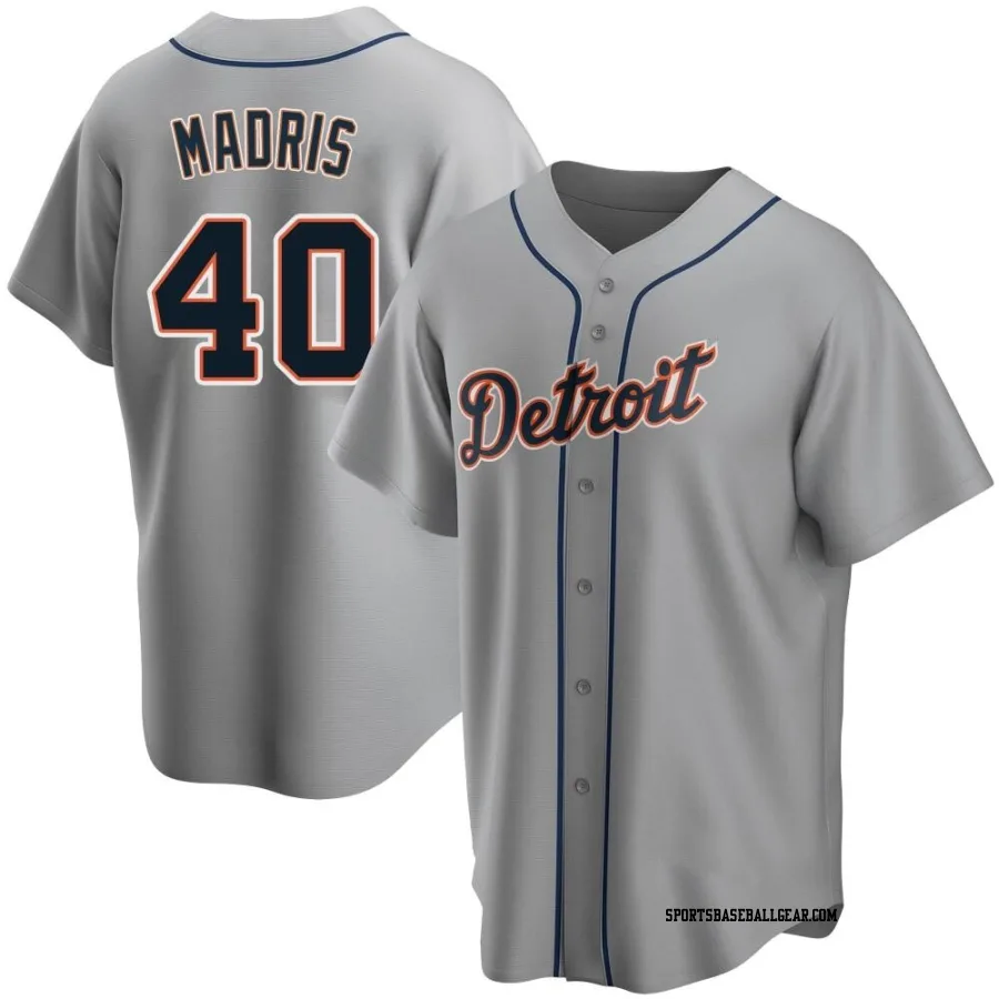 Bligh Madris Men's Detroit Tigers Gray Replica Road Jersey