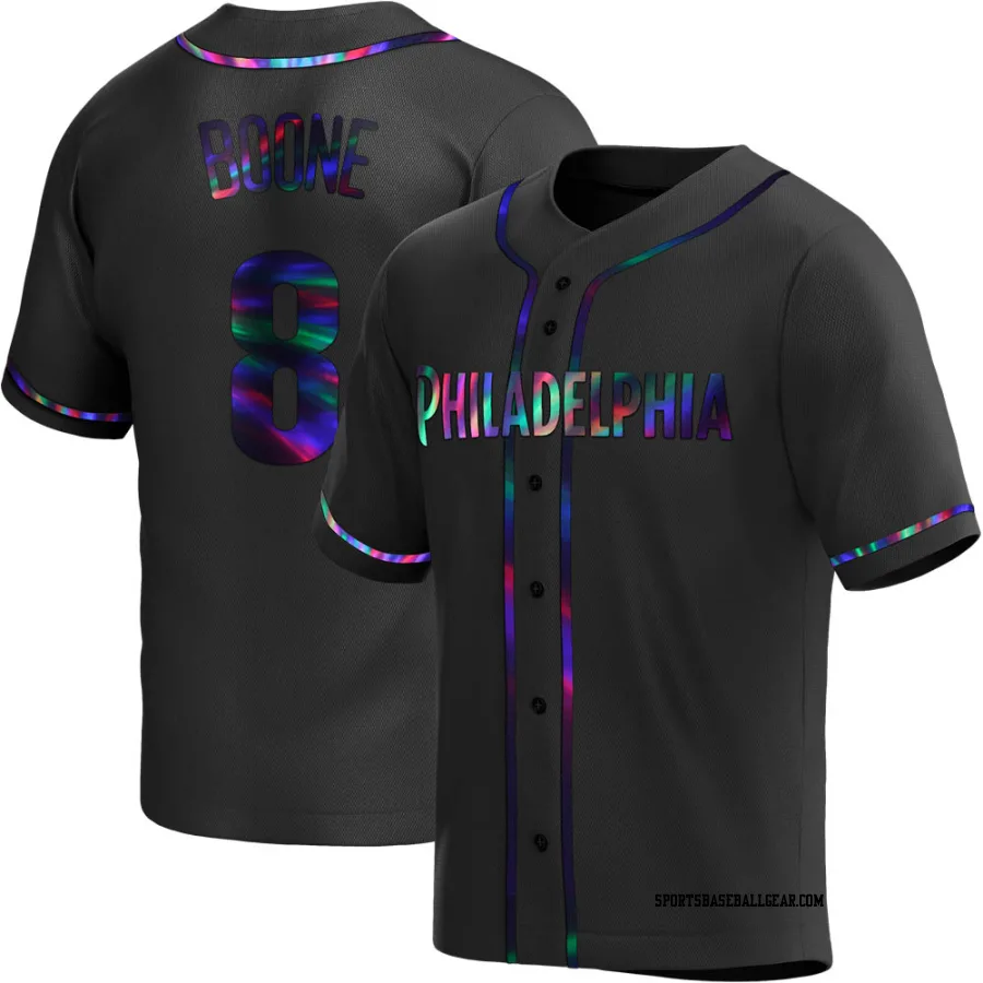 Bob Boone Men's Philadelphia Phillies Black Holographic Replica Alternate Jersey