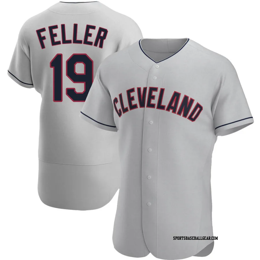 Bob Feller Men's Cleveland Guardians Gray Authentic Road Jersey