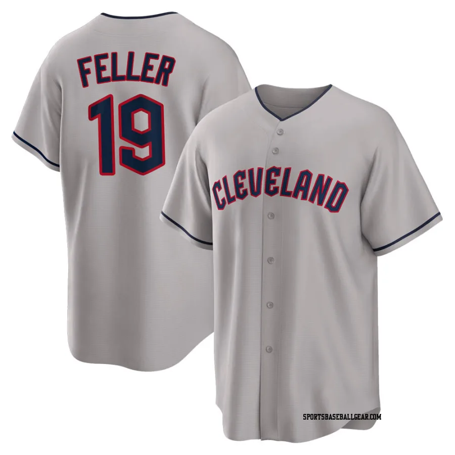 Bob Feller Men's Cleveland Guardians Gray Replica Road Jersey