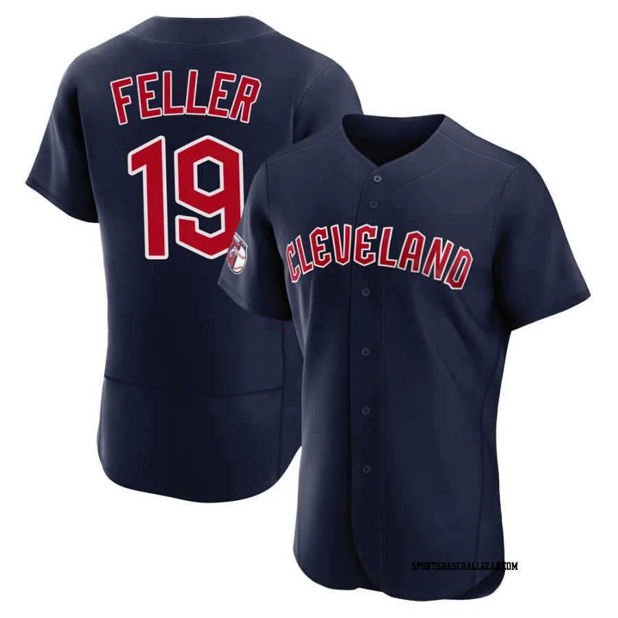 Bob Feller Men's Cleveland Guardians Navy Authentic Alternate Jersey