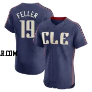 Bob Feller Men's Cleveland Guardians Navy Elite 2024 City Connect Jersey