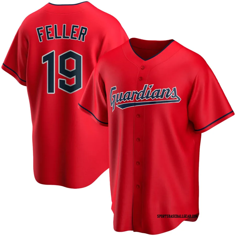 Bob Feller Men's Cleveland Guardians Red Replica Alternate Jersey