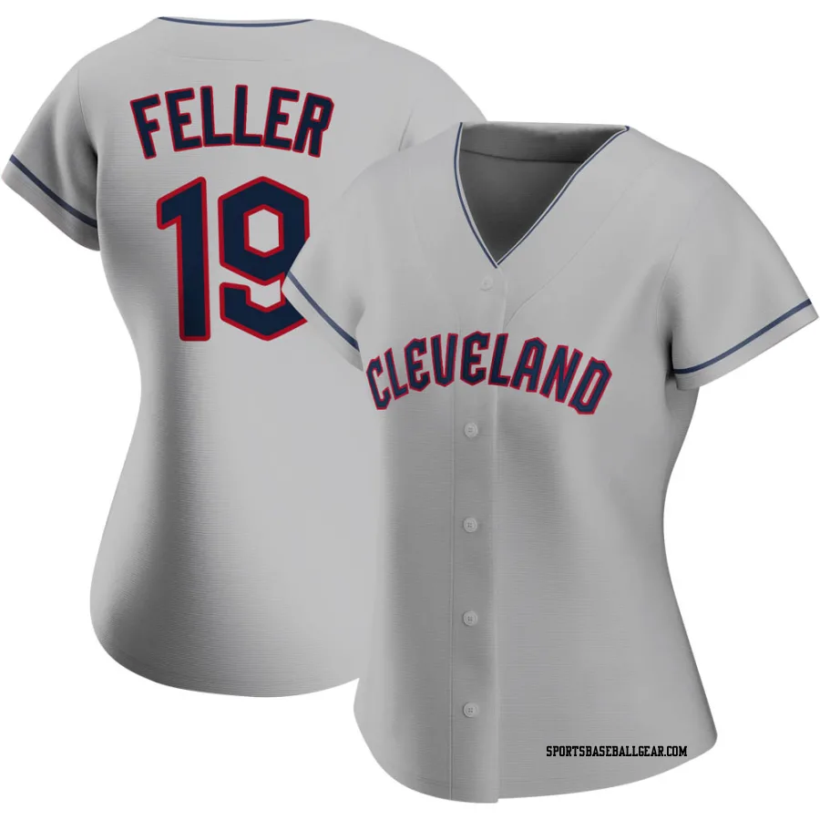 Bob Feller Women's Cleveland Guardians Gray Authentic Road Jersey