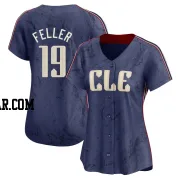 Bob Feller Women's Cleveland Guardians Navy Limited 2024 City Connect Jersey