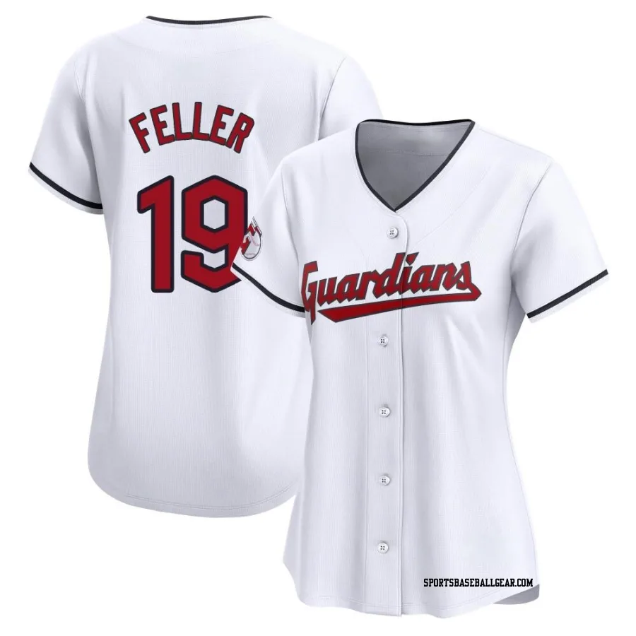 Bob Feller Women's Cleveland Guardians White Limited Home Jersey