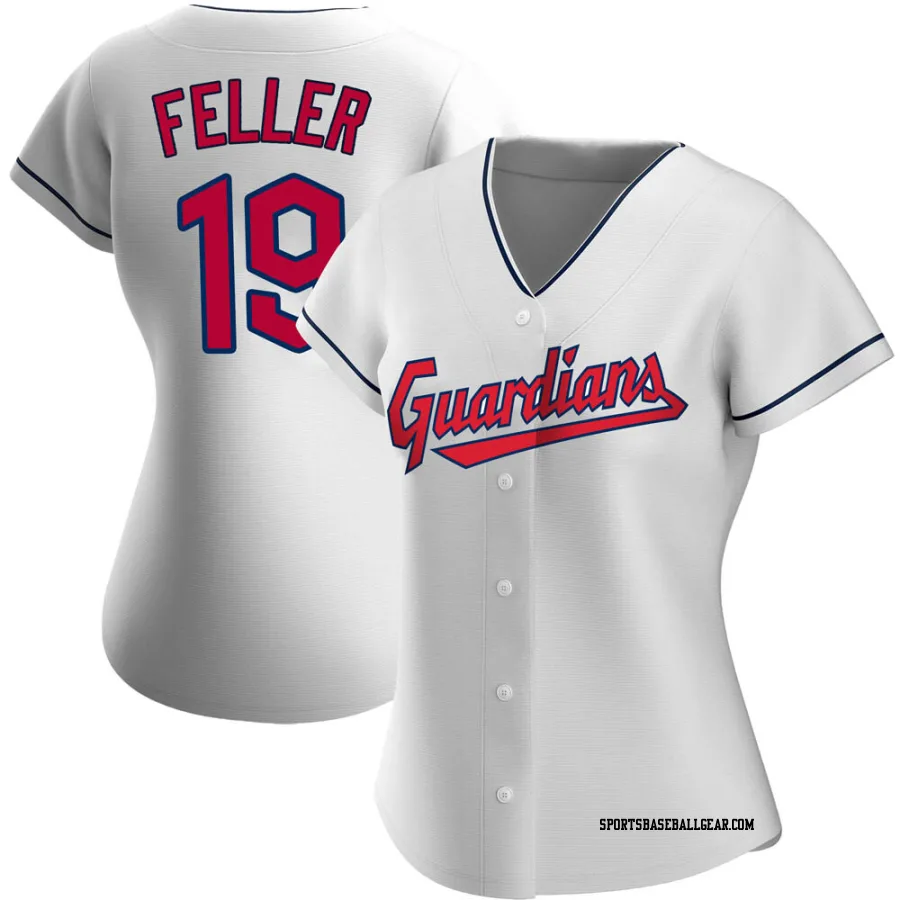 Bob Feller Women's Cleveland Guardians White Replica Home Jersey