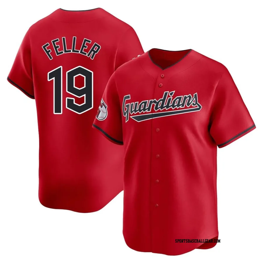 Bob Feller Youth Cleveland Guardians Red Limited Alternate Jersey