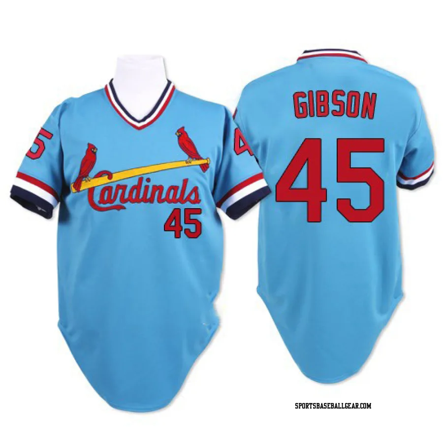 Bob Gibson Men's St. Louis Cardinals Blue Replica Throwback Jersey