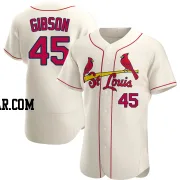 Bob Gibson Men's St. Louis Cardinals Cream Authentic Alternate Jersey