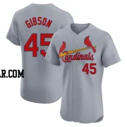 Bob Gibson Men's St. Louis Cardinals Gray Elite Road Jersey