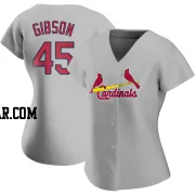 Bob Gibson Women's St. Louis Cardinals Gray Authentic Road Jersey