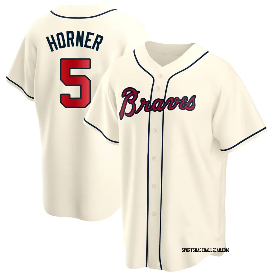 Bob Horner Men's Atlanta Braves Cream Replica Alternate Jersey