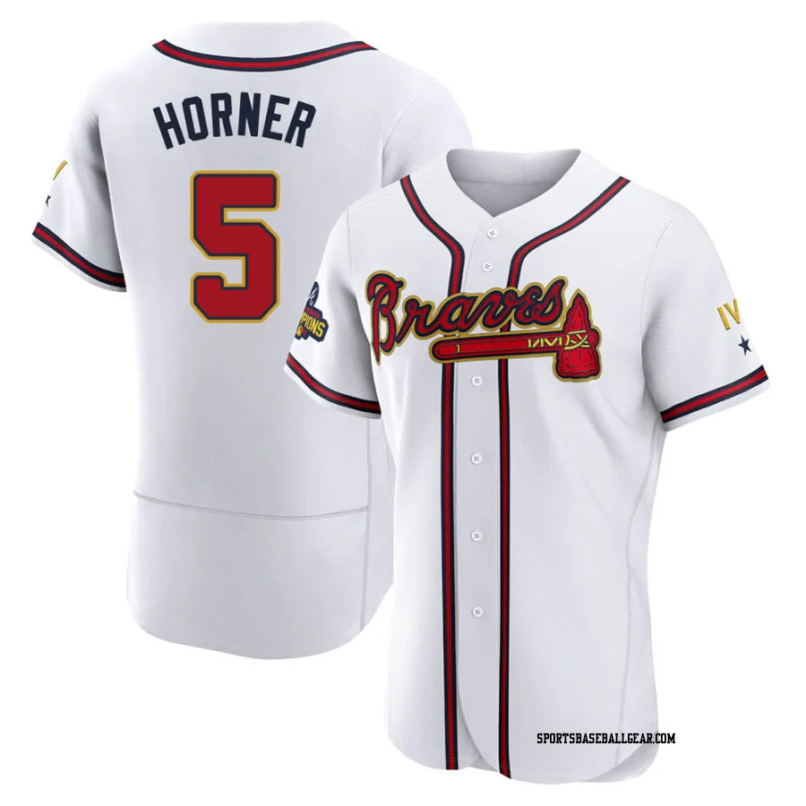 Bob Horner Men's Atlanta Braves Gold Authentic White 2022 Program Jersey