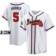 Bob Horner Men's Atlanta Braves Gold Replica White 2022 Program Jersey