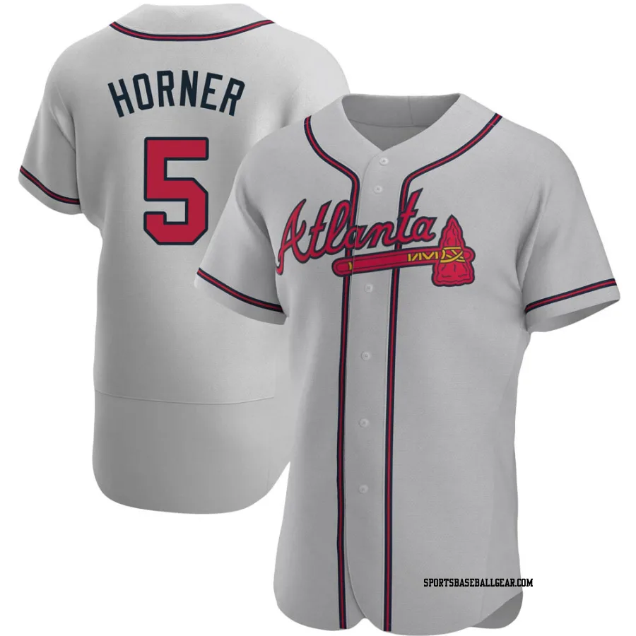 Bob Horner Men's Atlanta Braves Gray Authentic Road Jersey