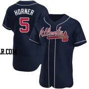 Bob Horner Men's Atlanta Braves Navy Authentic Alternate Jersey