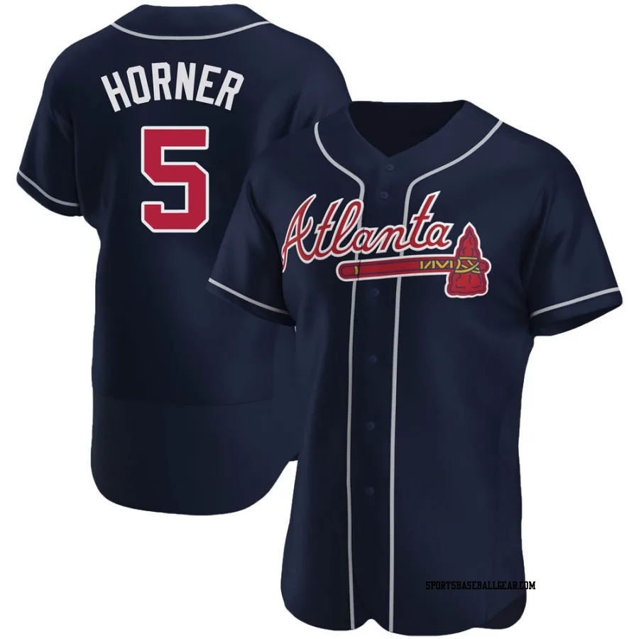 Bob Horner Men's Atlanta Braves Navy Authentic Alternate Jersey