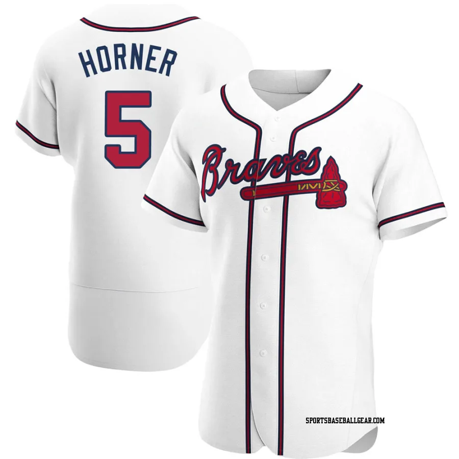 Bob Horner Men's Atlanta Braves White Authentic Home Jersey