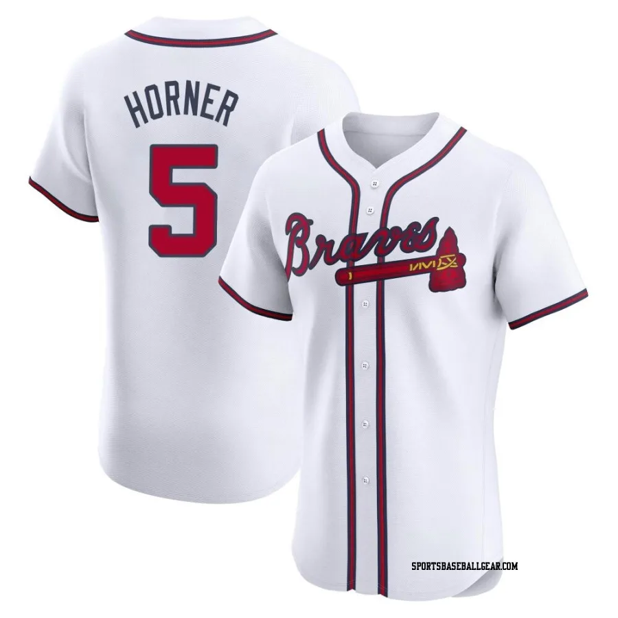 Bob Horner Men's Atlanta Braves White Elite Home Jersey