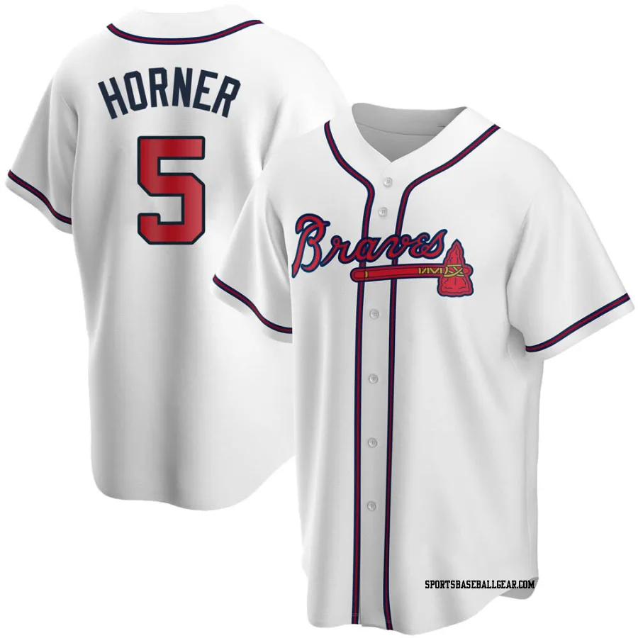 Bob Horner Men's Atlanta Braves White Replica Home Jersey