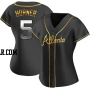 Bob Horner Women's Atlanta Braves Black Golden Replica Alternate Jersey