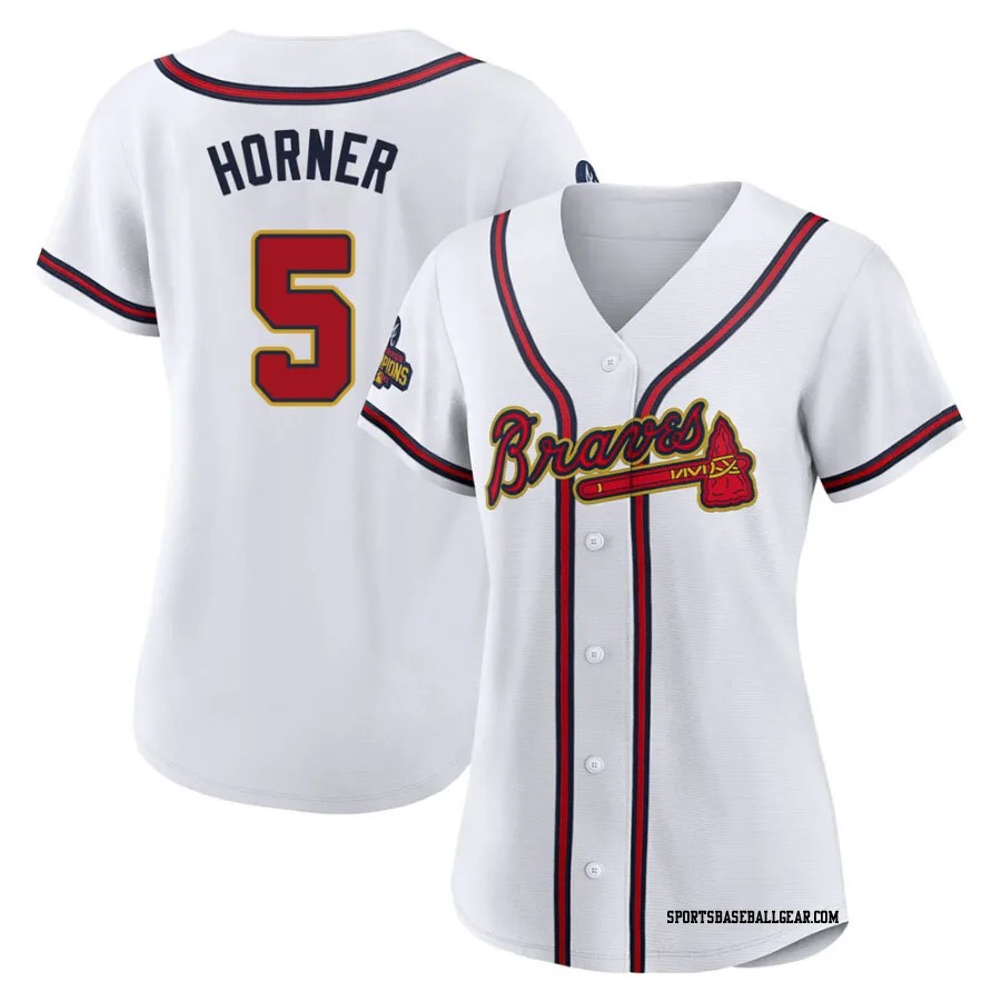 Bob Horner Women's Atlanta Braves Gold Authentic White 2022 Program Jersey