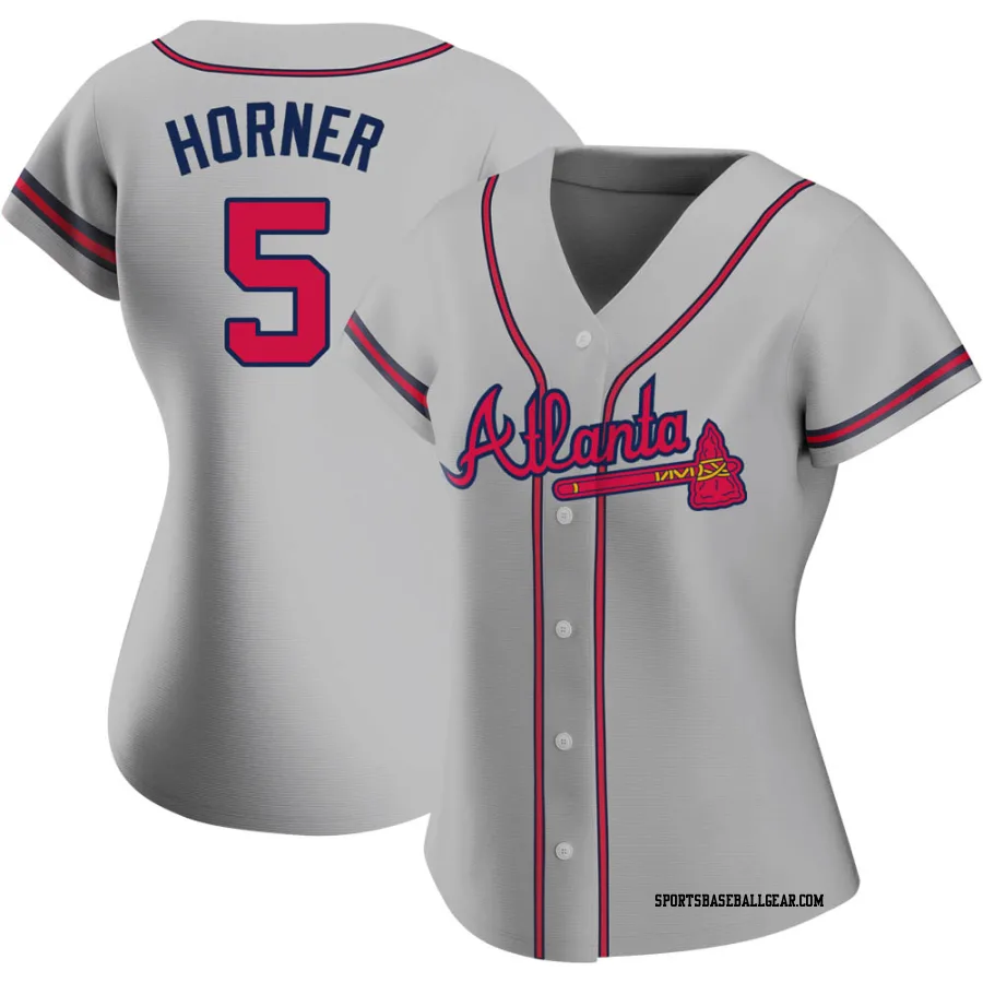 Bob Horner Women's Atlanta Braves Gray Authentic Road Jersey