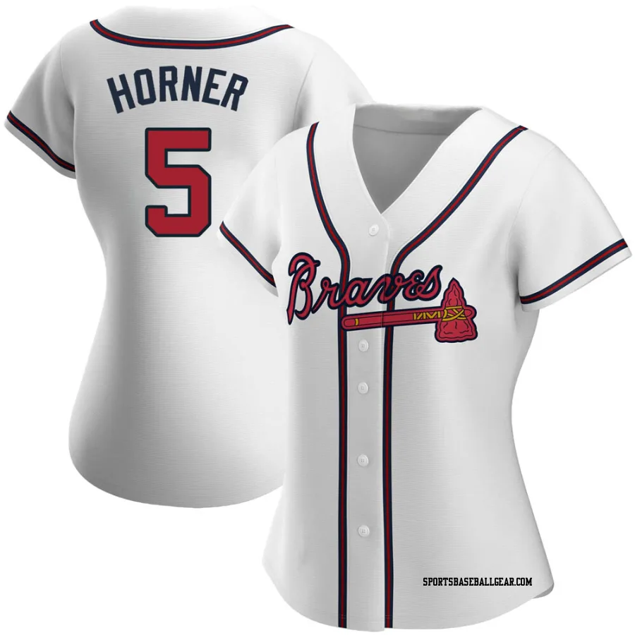 Bob Horner Women's Atlanta Braves White Authentic Home Jersey