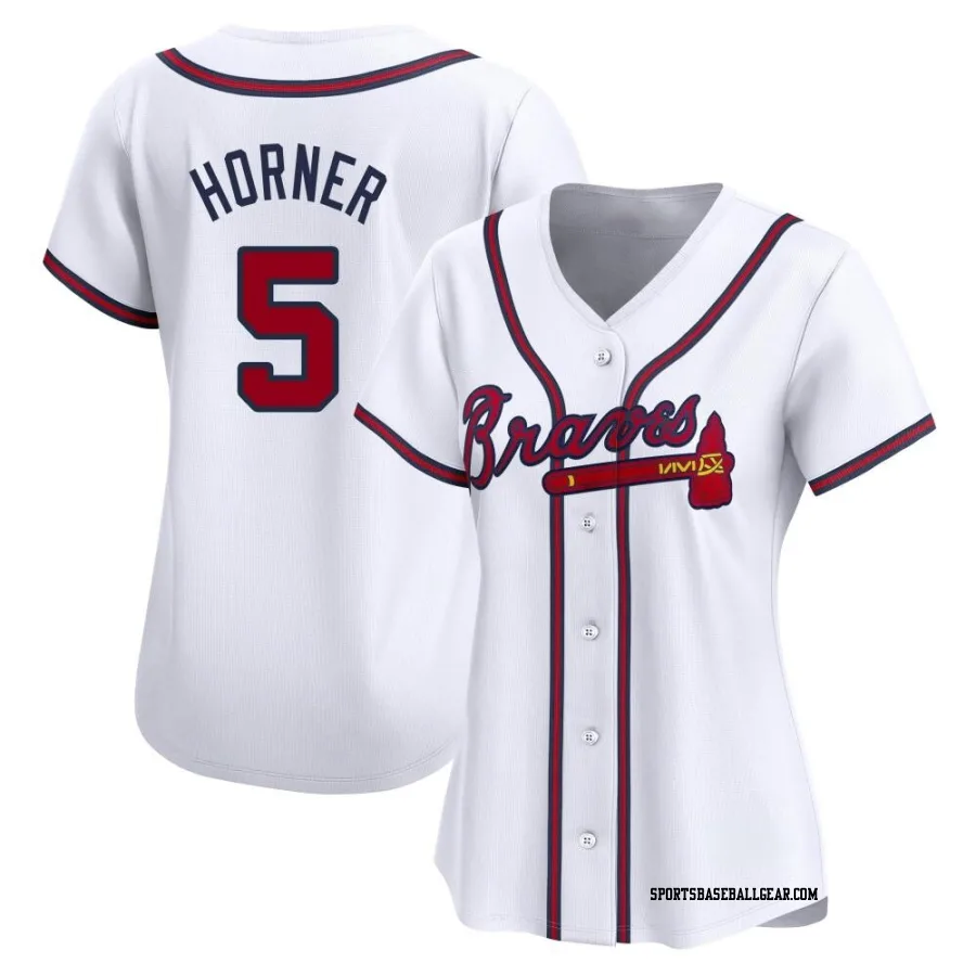 Bob Horner Women's Atlanta Braves White Limited Home Jersey