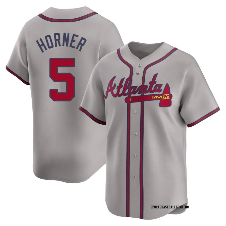 Bob Horner Youth Atlanta Braves Gray Limited Away Jersey