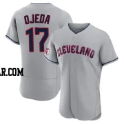 Bob Ojeda Men's Cleveland Guardians Gray Authentic Road Jersey