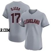 Bob Ojeda Men's Cleveland Guardians Gray Elite Road Jersey