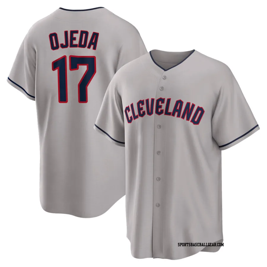 Bob Ojeda Men's Cleveland Guardians Gray Replica Road Jersey