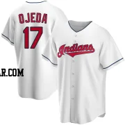 Bob Ojeda Men's Cleveland Guardians White Replica Home Jersey