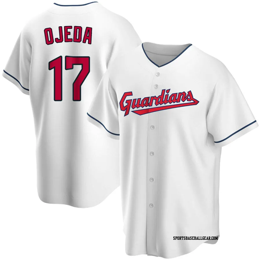 Bob Ojeda Men's Cleveland Guardians White Replica Home Jersey