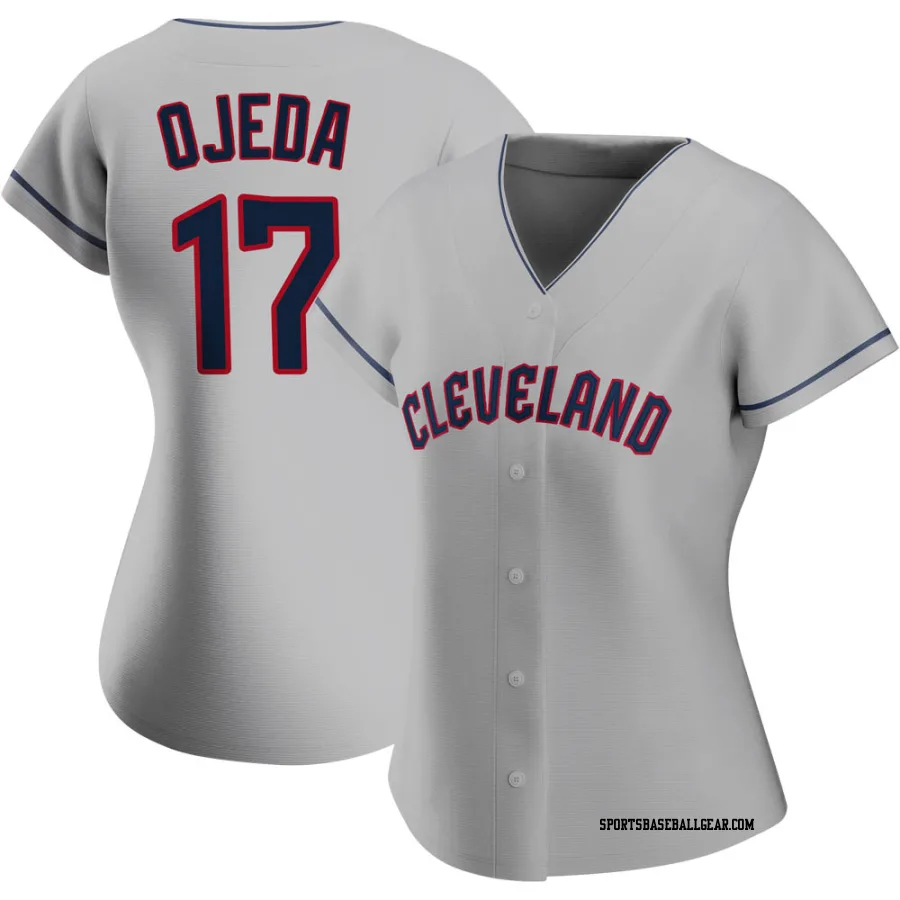 Bob Ojeda Women's Cleveland Guardians Gray Authentic Road Jersey