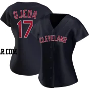 Bob Ojeda Women's Cleveland Guardians Navy Replica Alternate Jersey