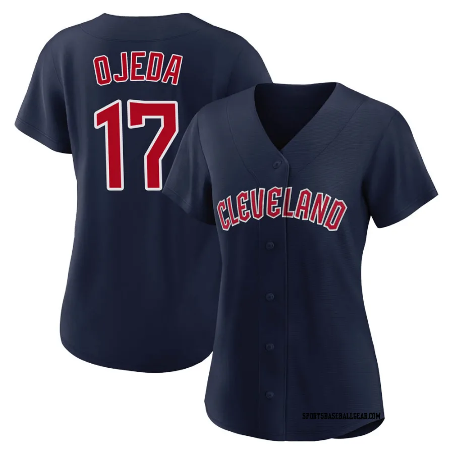 Bob Ojeda Women's Cleveland Guardians Navy Replica Alternate Jersey